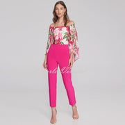 Joseph Ribkoff Floral Print Off-The-Shoulder Top - Style 241780