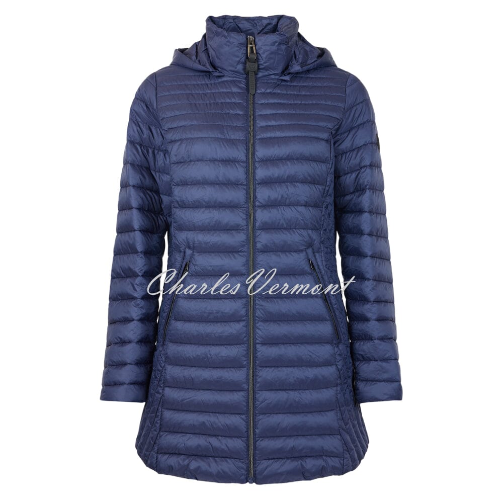 Fransden Lightly Padded Longline Coat Style 224-588-69 (Navy)