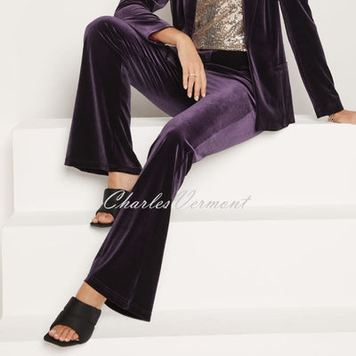 Tia Velvet Trouser - Style 71307-7119-58 (Purple)