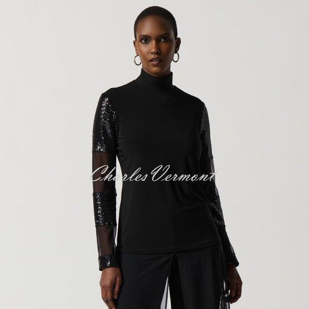 Joseph Ribkoff Brushed Viscose Straight Mock Neck Sweater
