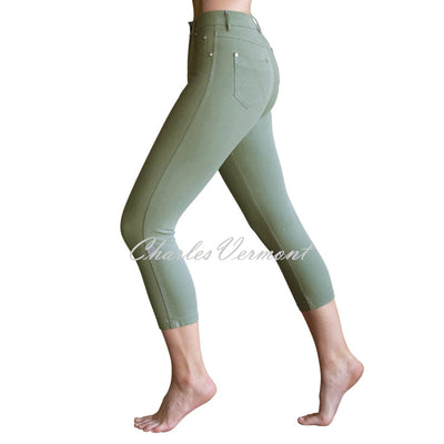 Marble Mid-Calf Cropped Leg Skinny Jean – Style 2412-123 (Khaki)