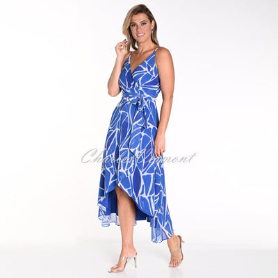 Frank Lyman Patterned Dress With High-Low Hem - Style 241501