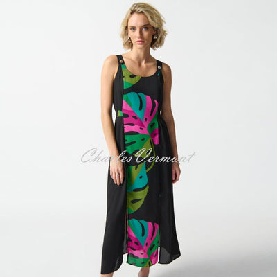 Joseph Ribkoff Tropical Leaf Print Dress - Style 242163
