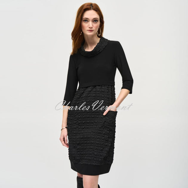 Jacquard And Silky Knit Cocoon Dress