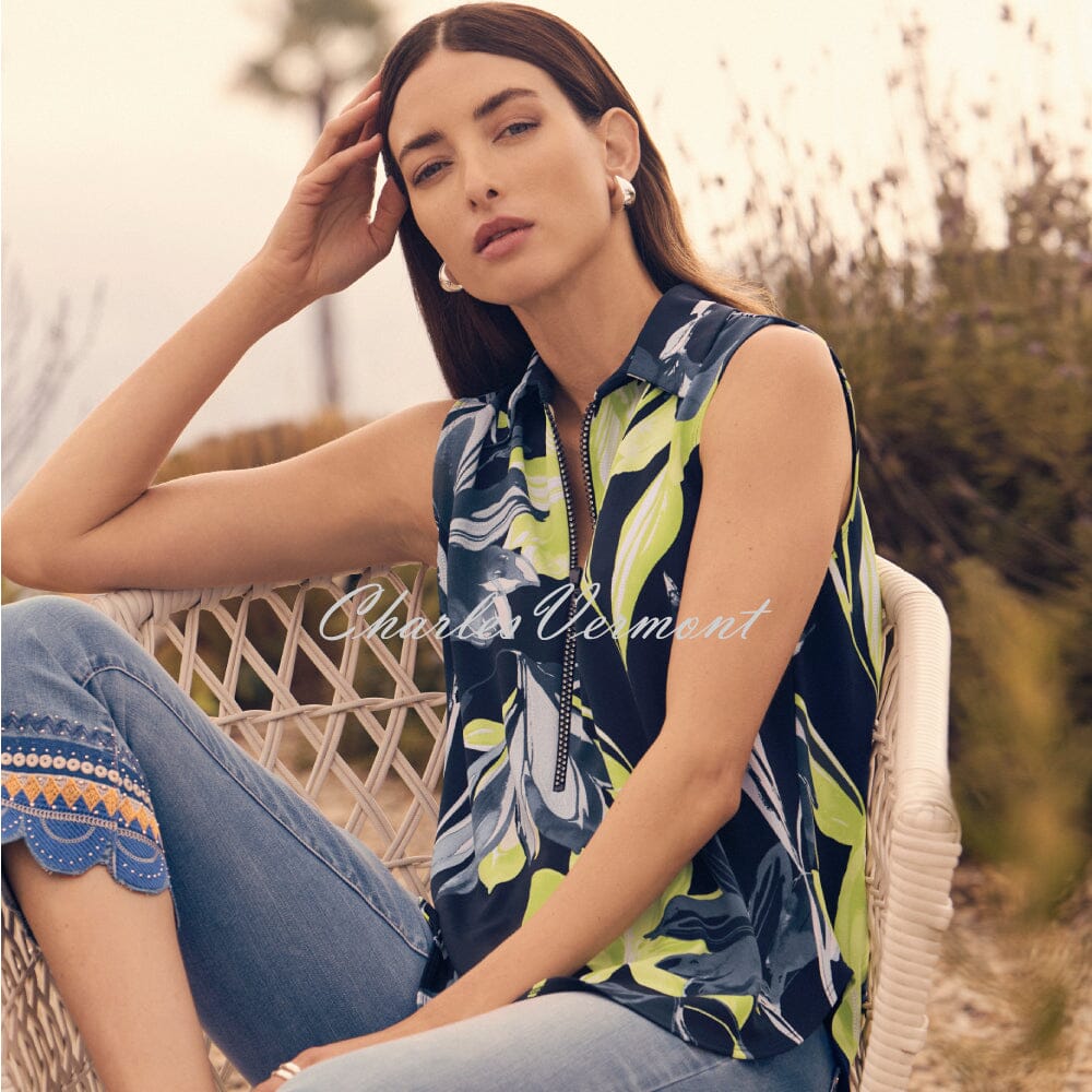 Frank Lyman Floral Print Zip Top - Style 251214 | Charles Vermont