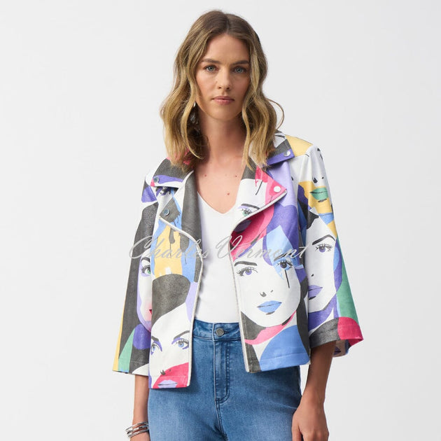 Joseph Ribkoff Face Print Trapeze Jacket - Style 251909 | Charles