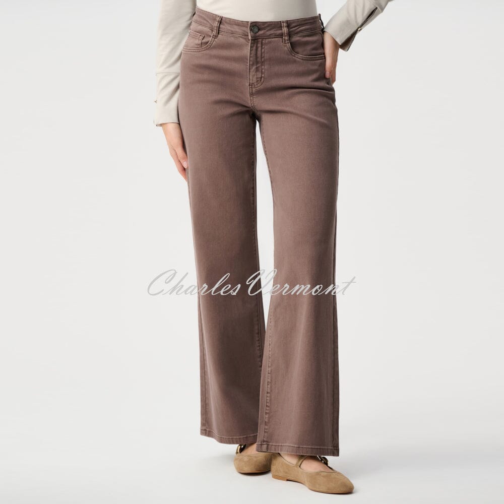 Joseph Ribkoff Classic Wide Leg Jean - Style 251968 (Mink