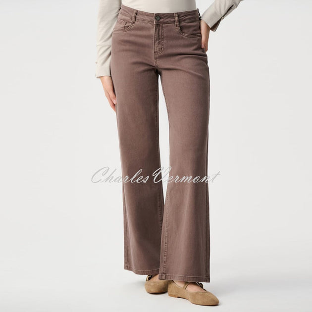 Joseph Ribkoff Classic Wide Leg Jean - Style 251968 (Mink