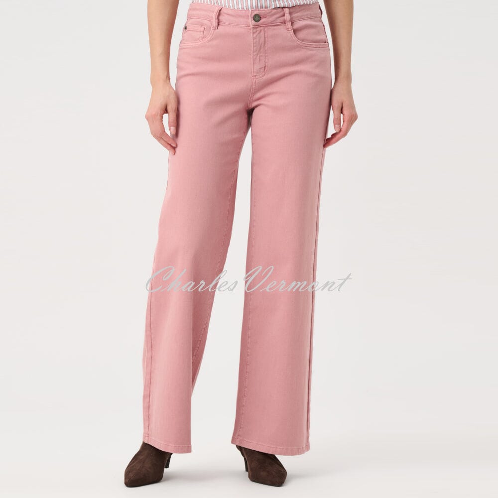 Joseph Ribkoff Classic Wide Leg Jean - Style 251968 (Vintage Rose