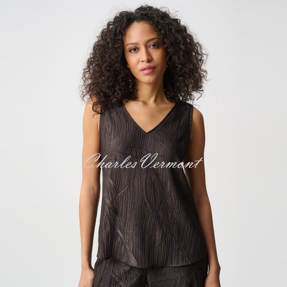 Joseph Ribkoff Pleated Satin V-Neck Top - Style 263051 | Charles