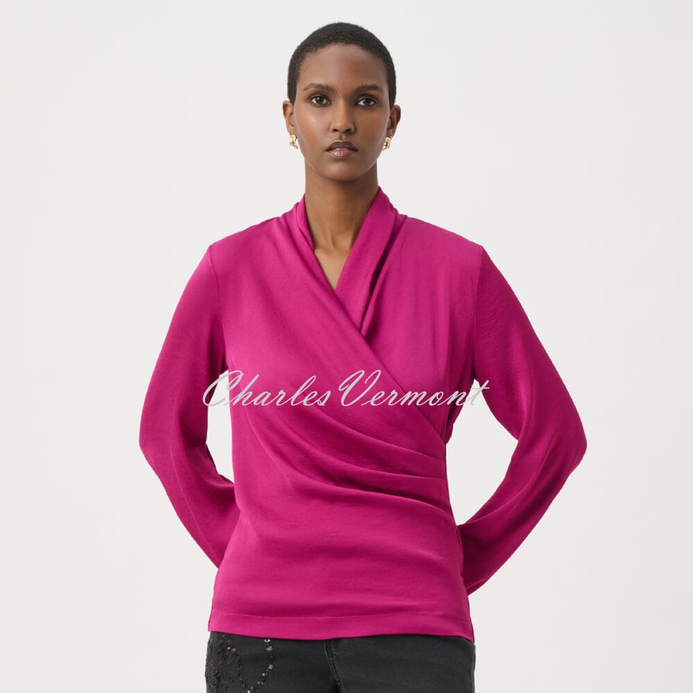 Joseph Ribkoff Satin Top With V-Neckline - Style 264026 | Charles
