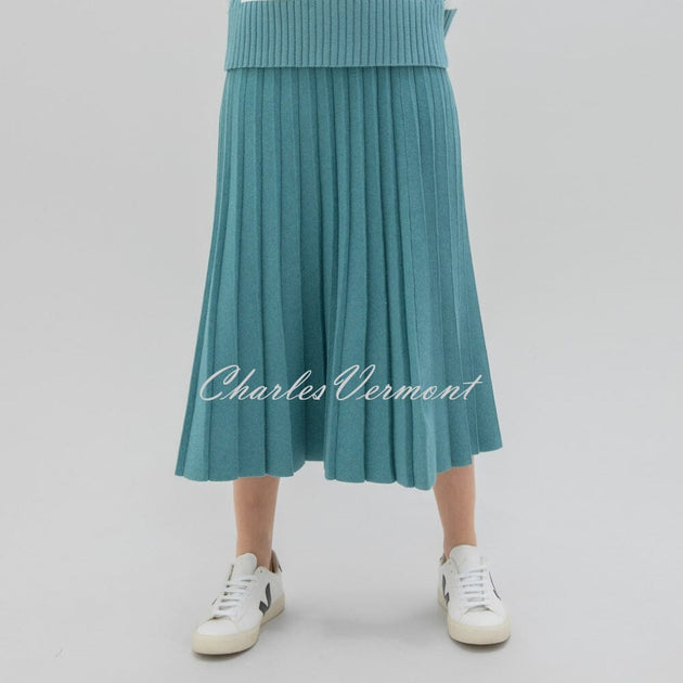 Marble Print Pleated Skirt