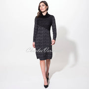 Alison Sheri Roll Neck Knit Dress - Style A42055 (Black / White)