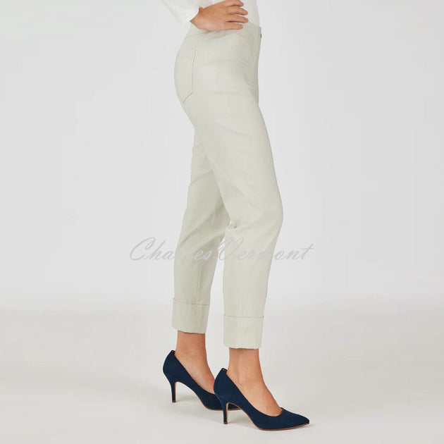 Robell Bella 09 Slim Cropped Pull On Trouser Khaki 881