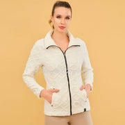 Dolcezza Textured Zip Jacket - Style 73206 (Off-white)