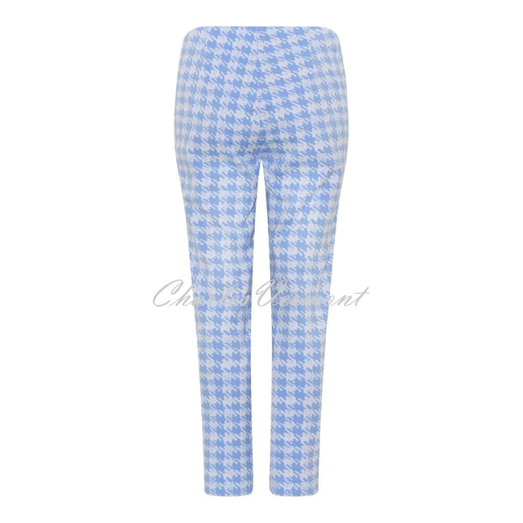 Robell Rose 09 - 7/8 Cropped Super Slim Trouser 51630-54298-61 (Light Blue / White)