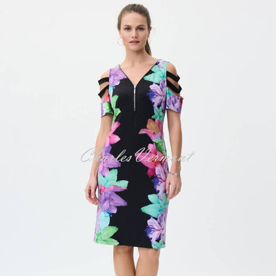 Joseph Ribkoff Printed Dress with Shoulder Detail - Style 231226