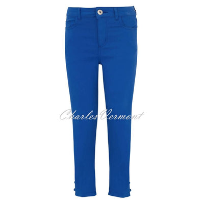 Dolcezza Cropped Jean With Ankle Detail - Style 23202 (Royal Blue)
