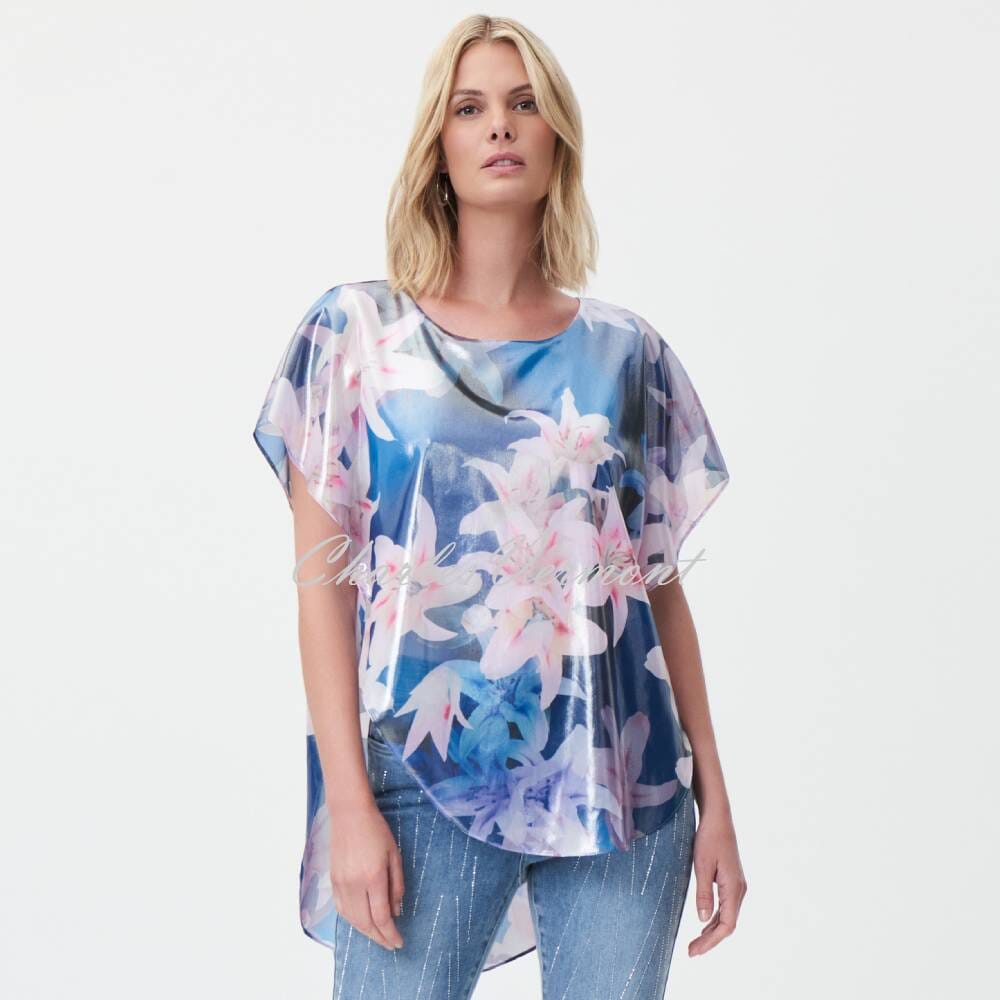 Joseph Ribkoff Floral Shimmer Chiffon Top Style 232250 Charles