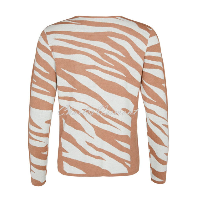I'cona Animal Print Short Length Jacket Light Taupe 67411-60370-151