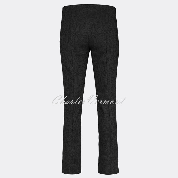 Robell Marie Full Length Trouser 51412-54145-90 (Black Jacquard)