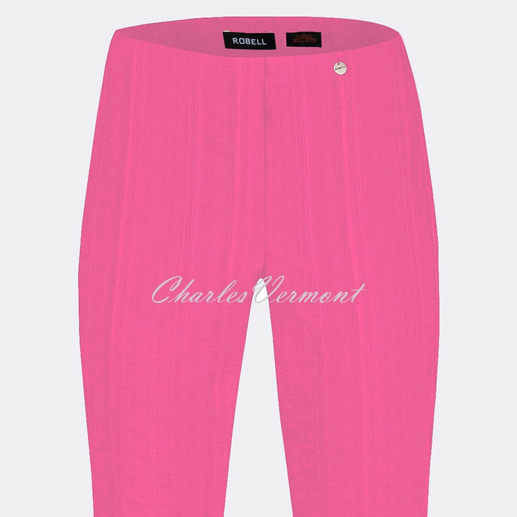 Robell Marie 07 Seersucker Capri Trouser 51576-54554-430 (Flamingo Pink)