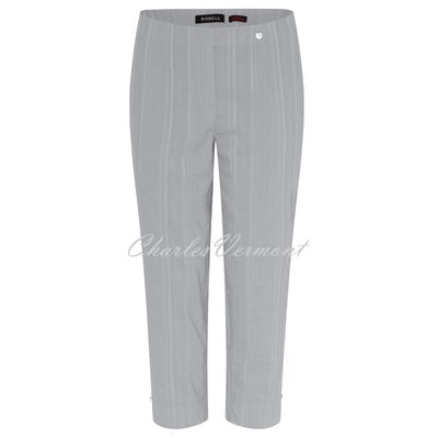 Robell Marie 07 Seersucker Capri Trouser 51576-54554-920 (Light Grey)