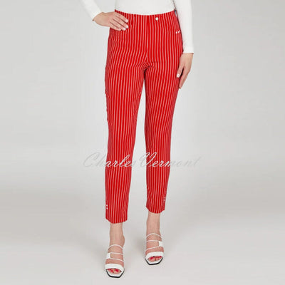 Robell Bella 09 - 7/8 Cropped Trouser 52483-54567-41 (Red / White)