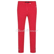 Robell Bella 09 - 7/8 Cropped Trouser 52483-54567-41 (Red / White)