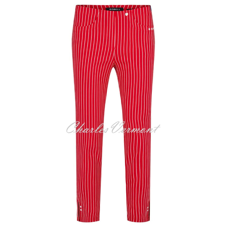 Robell Bella 09 - 7/8 Cropped Trouser 52483-54567-41 (Red / White)