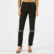 Robell Marie - Full Length Trouser 51412-54401-90 (Black Leaf Jacquard)