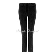 Robell Rose 09 – 7/8 Cropped Super Slim Trouser 51527-54401-90 (Black Leaf Jacquard)