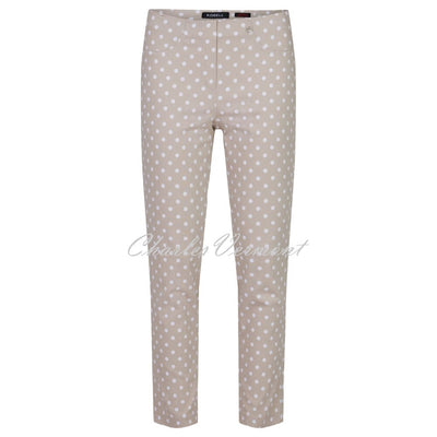 Robell Bella 09 - 7/8 Cropped Trouser Polka Dot 51560-54570-14 (Beige)