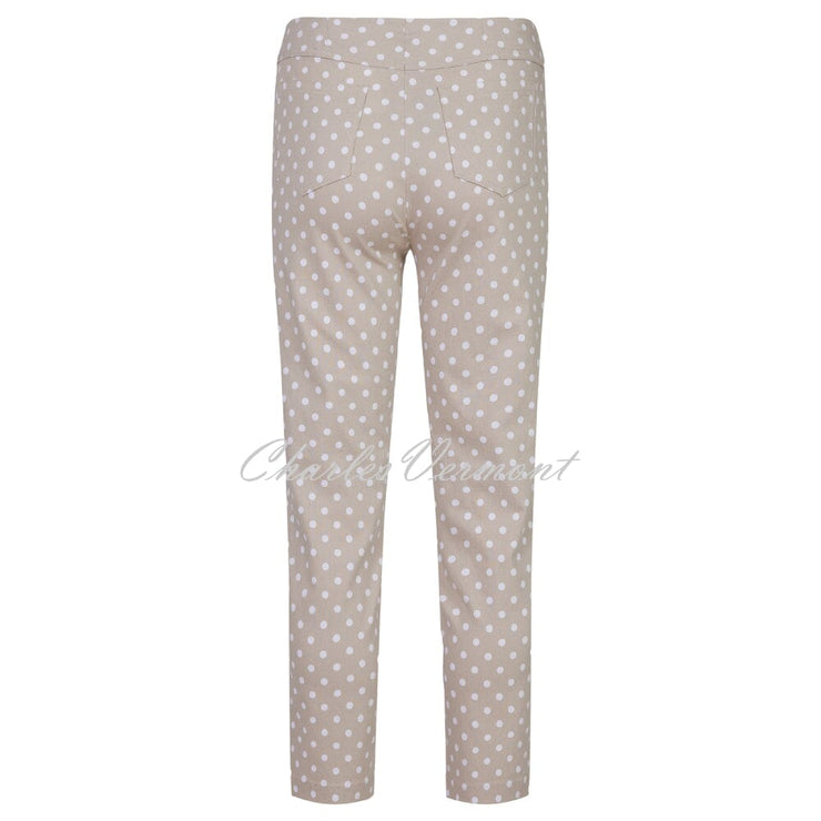 Robell Bella 09 - 7/8 Cropped Trouser Polka Dot 51560-54570-14 (Beige)