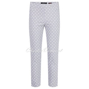 Robell Bella 09 - 7/8 Cropped Trouser Polka Dot 51560-54570-921 (Pearl Grey)