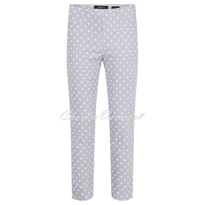 Robell Bella 09 - 7/8 Cropped Trouser Polka Dot 51560-54570-921 (Pearl Grey)