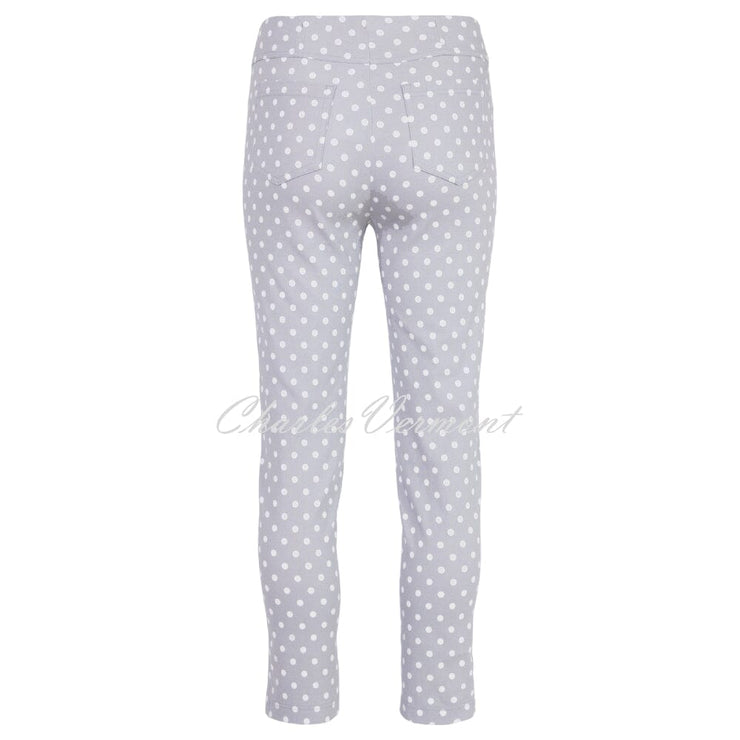 Robell Bella 09 - 7/8 Cropped Trouser Polka Dot 51560-54570-921 (Pearl Grey)