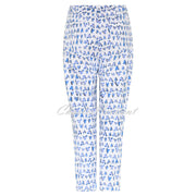 Robell Bella 09 - 7/8 Cropped Trouser 51692-54672-62 (Blue Abstract Hearts Print)