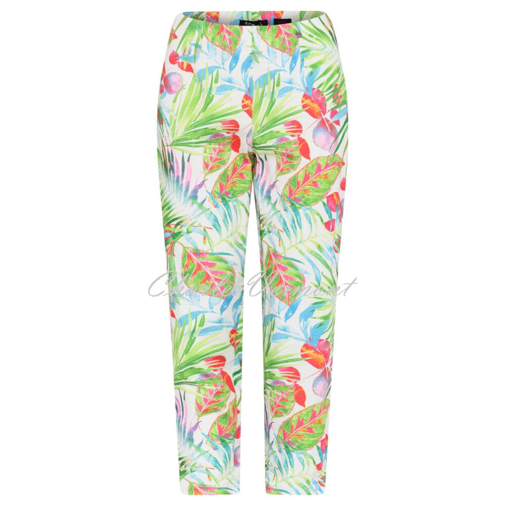 Robell Lena 09 - 7/8 Cropped Trouser 52513-54768-10 (Tropical Palm Print)