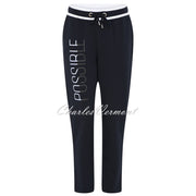 I'cona 7/8th 'Possible' Jogger Trouser With Rhinestone Detail- Style 61047-60052-69 (Navy)