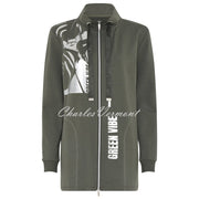 I'cona 'Green Vibe' Longline Jacket - Style 67185-60052-880 (Olive Green)