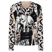 I'cona Animal Print Hooded Zip Jacket - Style 67193-60181-90