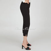 Robell Marie 07 Seersucker Capri Trouser 51576-54554-90 (Black)