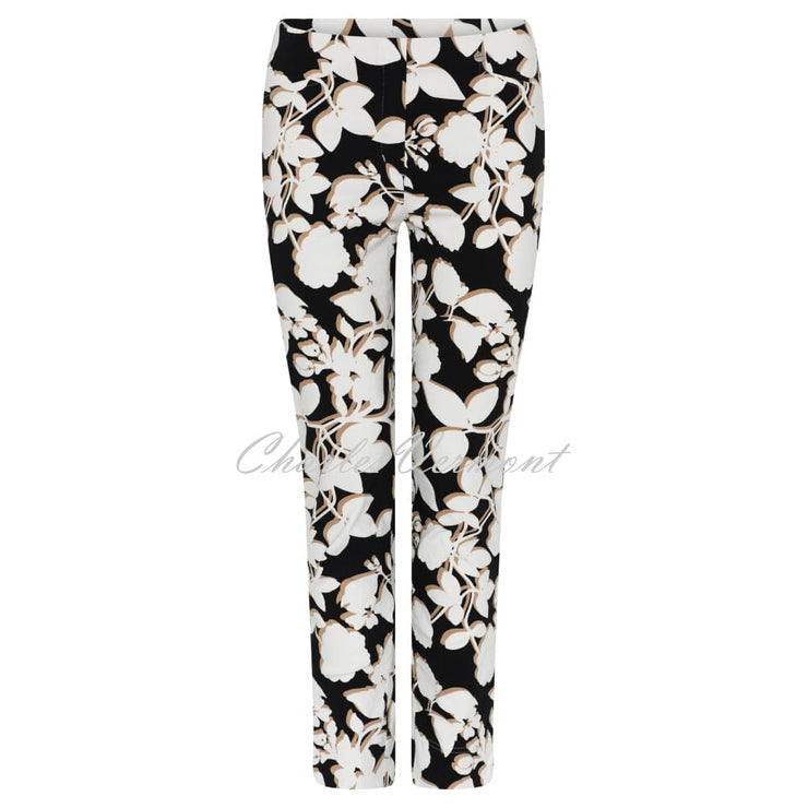 Robell Rose 09 - 7/8 Cropped Super Slim Fit Trouser 51622-54673-90 (Floral Print)