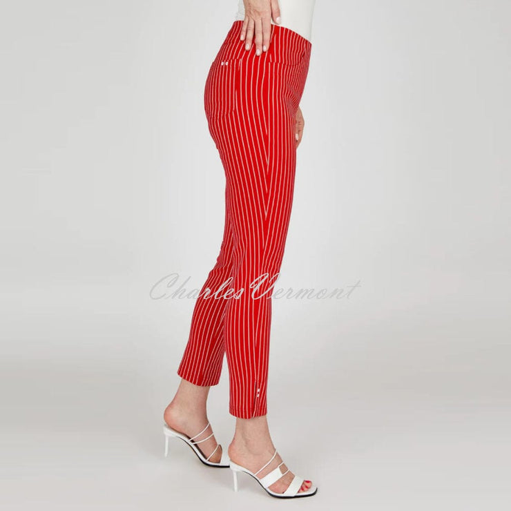 Robell Bella 09 - 7/8 Cropped Trouser 52483-54567-41 (Red / White)