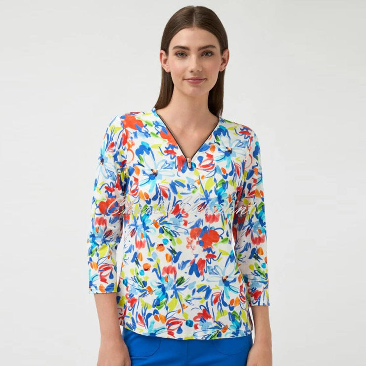 Tinta 'Cupina' Abstract Print Zip Top - Style 3810745