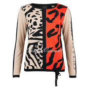 I'cona Animal Print Sweater Top With Drawstring Hem - Style 64257-60002-141