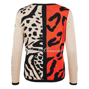 I'cona Animal Print Sweater Top With Drawstring Hem - Style 64257-60002-141