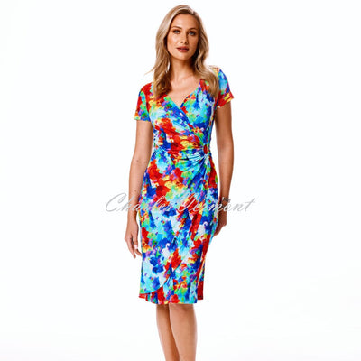 Tia Abstract Print Mock Wrap Dress - Style 78774-7792-65