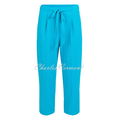 Tia Cropped Drawstring Trouser - Style 71303-7341-70 (Turquoise)